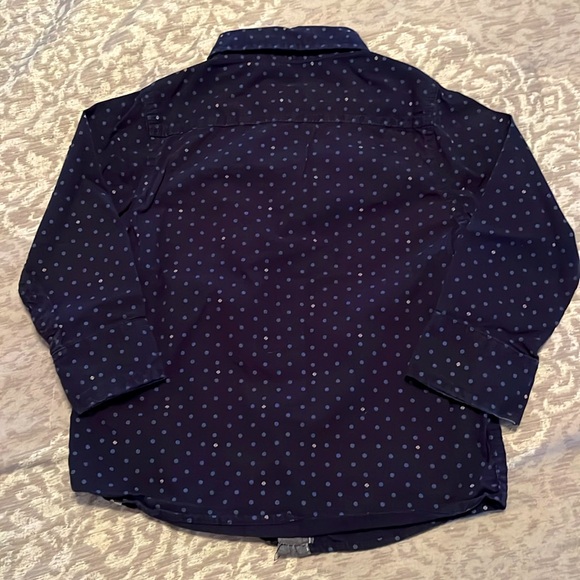 Perry Ellis Navy Blue Polka Dot Print Button Down Shirt Toddler Size 4T - Picture 5 of 8
